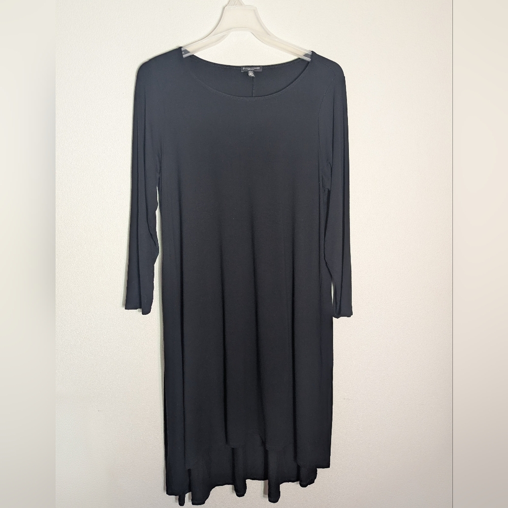 Eileen‎ Fisher Womens Dress High Low Viscose Long Sleeve Maxi Quiet Luxury Sz 1X